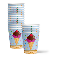 Girls 2nd Birthday Party Supplies - 2 Scoops Ice Cream Birthday Paper Plates - 64 Piece Tableware Set Includes Large 9" Paper Plates Dessert Plates, Cups and Napkins Kit for 16