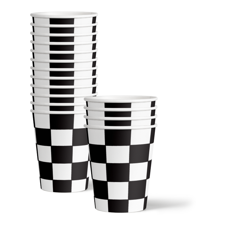 Two Fast Too Handle Checkered Flag 2nd Birthday Party Tableware Kit For 16 Guests 64 Piece