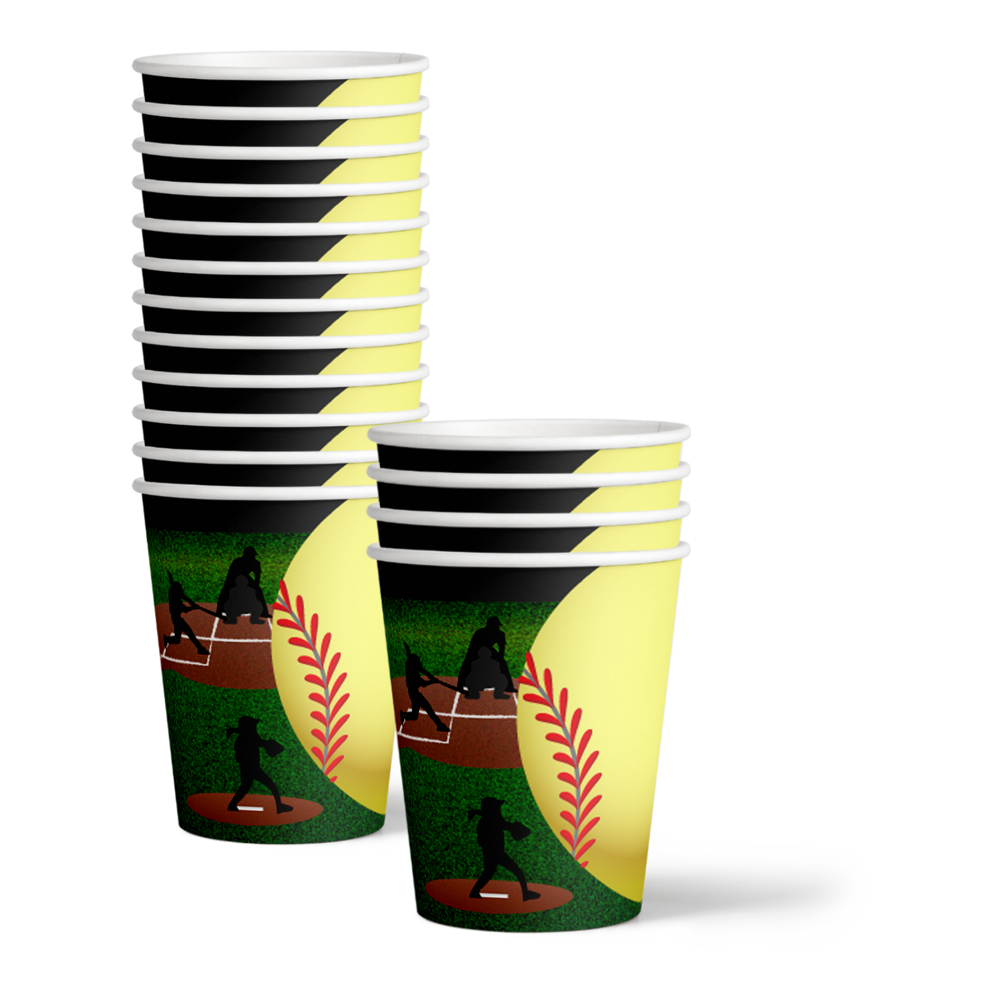 Softball 10th Birthday Party Supplies 64 Piece Tableware Set Includes Large 9" Paper Plates Dessert Plates, Cups and Napkins Kit for 16