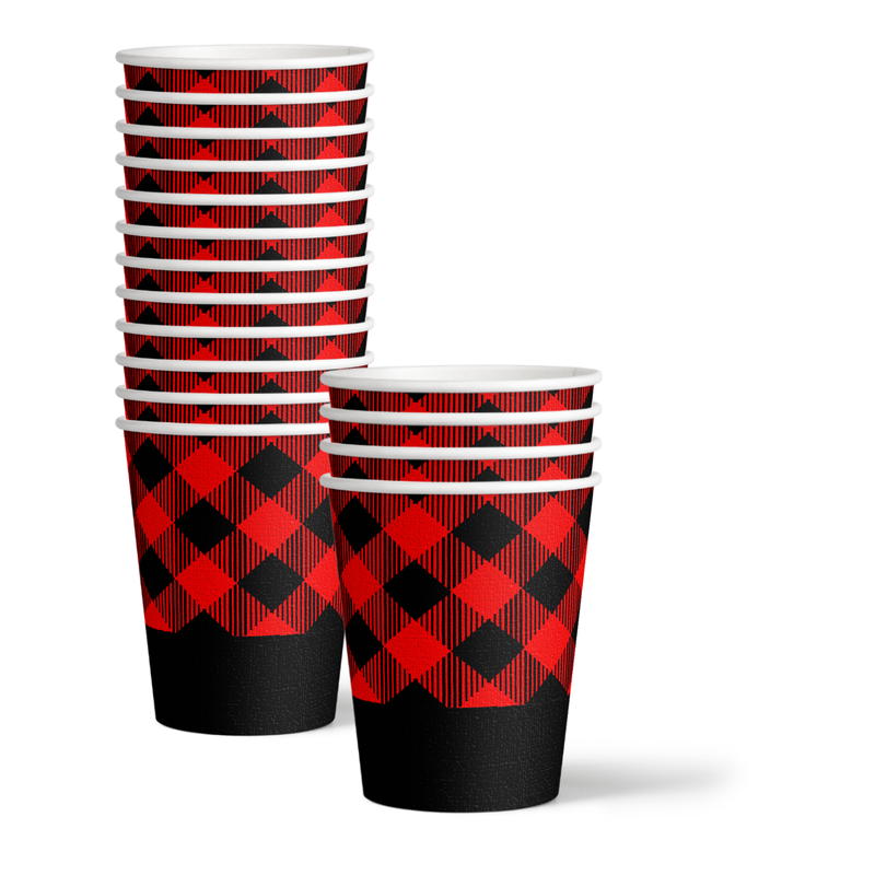 In Two the Wild Buffalo Plaid 2nd Birthday Party Tableware Kit For 16 Guests 64 Piece