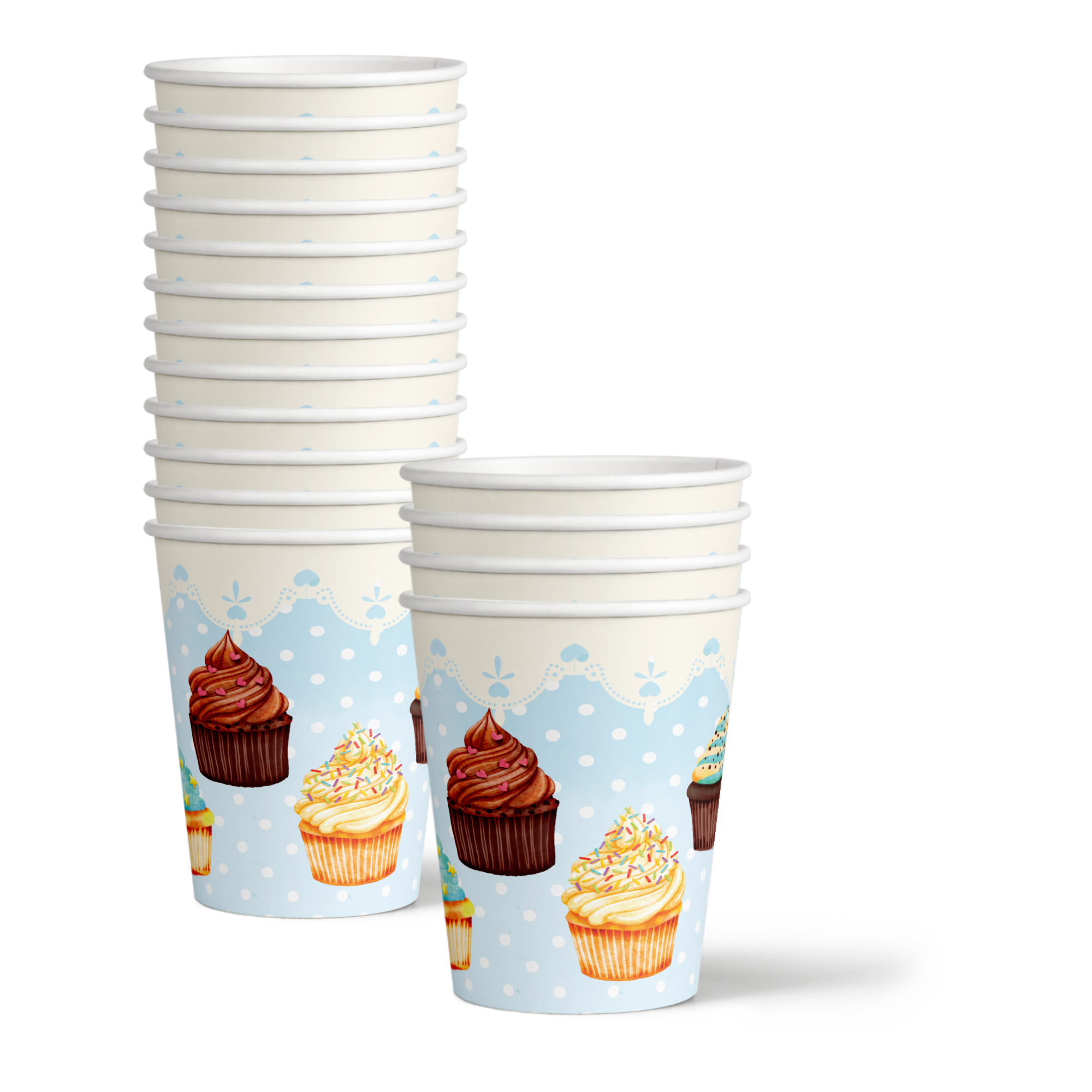 Have Your Cake and Eat it Two Cupcake 2nd Birthay Party Supplies 64 Piece Tableware Set Includes Large 9" Paper Plates Dessert Plates, Cups and Napkins Kit for 16