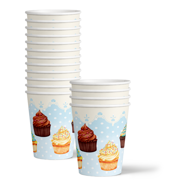 Have Your Cake and Eat it Two Cupcake 2nd Birthay Party Supplies 64 Piece Tableware Set Includes Large 9" Paper Plates Dessert Plates, Cups and Napkins Kit for 16