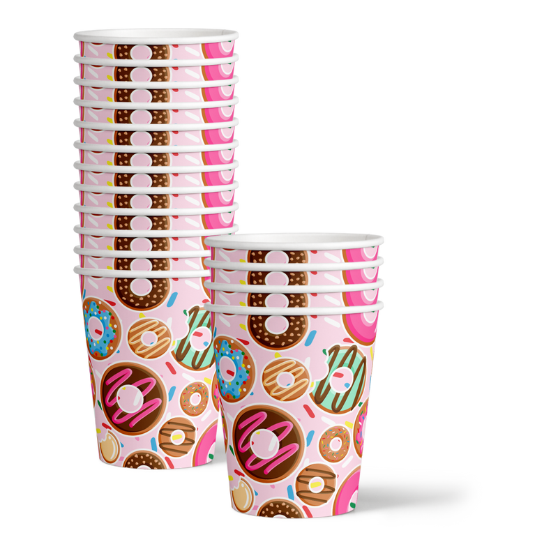Donut Baby Sprinkles Baby Shower Party Supplies 64 Piece Tableware Set Includes Large 9" Paper Plates Dessert Plates, Cups and Napkins Kit for 16