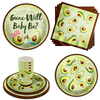 Guac Will Baby Be? Gender Reveal Party Tableware Kit For 16 Guests 64 Piece