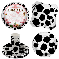 Holy Cow She's Getting Married Bridal Shower Party Supplies 64 Piece Tableware Set Includes Large 9" Paper Plates Dessert Plates, Cups and Napkins Kit for 16
