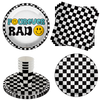 Fourever Rad Smiley Face 4th Birthday Party Supplies 64 Piece Tableware Set Includes Large 9" Dinner Plate and Small Dessert Plates Cups and Napkins Tableware Kit for 16