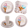 Birthday Galore Baby Sprinkles Scoops Ice Cream Party Supplies 64 Piece Tableware Set Includes Large 9" Paper Plates Dessert Plates, Cups and Napkins Kit for 16