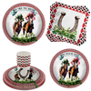 Off Two the Races Derby Day 2nd Birthday Party Supplies 64 Piece Tableware Set Includes Large 9" Paper Plates Dessert Plates, Cups and Napkins Kit for 16