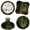 Duck Hunter Baby Shower Party Supplies 64 Piece Tableware Set Includes Large 9" Paper Plates Dessert Plates, Cups and Napkins Kit for 16
