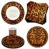 Let's Get Wild Leopard Print Birthday Party Tableware Kit For 16 Guests 64 Piece