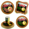 Softball 10th Birthday Party Supplies 64 Piece Tableware Set Includes Large 9" Paper Plates Dessert Plates, Cups and Napkins Kit for 16