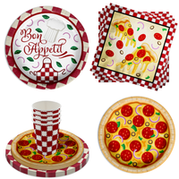 Pizza Birthday Party Tableware Kit For 16 Guests 64 Piece