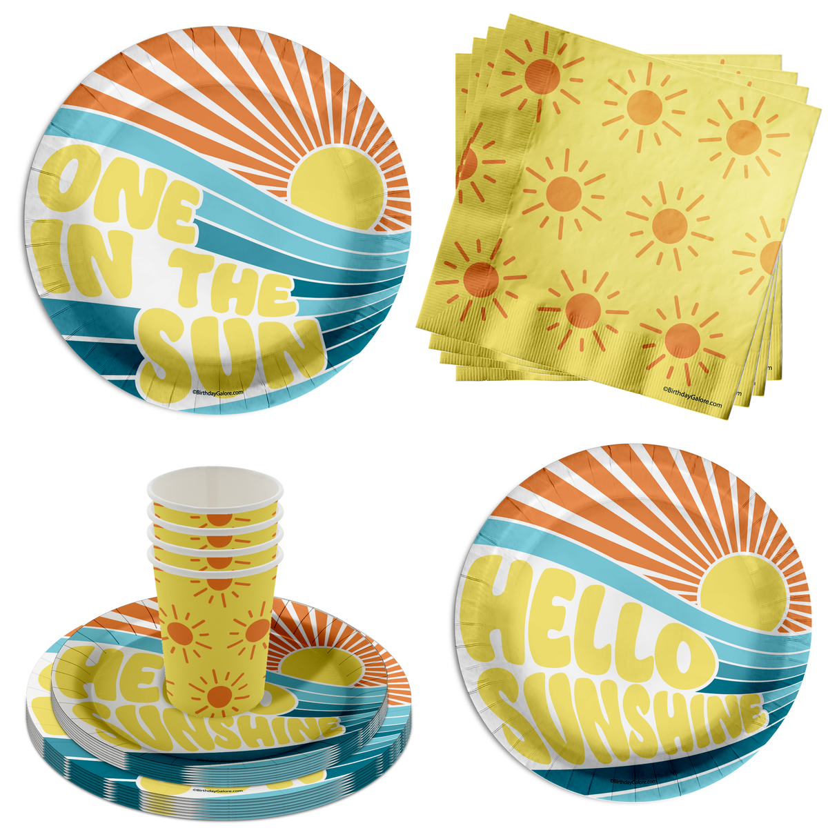 One in the Sun First Birthday Party Tableware Kit