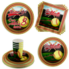 Softball 8th Birthday Party Supplies 64 Piece Tableware Set Includes Large 9" Paper Plates Dessert Plates, Cups and Napkins Kit for 16