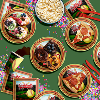 Softball 10th Birthday Party Supplies 64 Piece Tableware Set Includes Large 9" Paper Plates Dessert Plates, Cups and Napkins Kit for 16