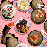 One Happy Camper Girl's 1st Birthday Party Supplies 64 Piece Tableware Set Includes Large 9" Paper Plates Dessert Plates, Cups and Napkins Kit for 16