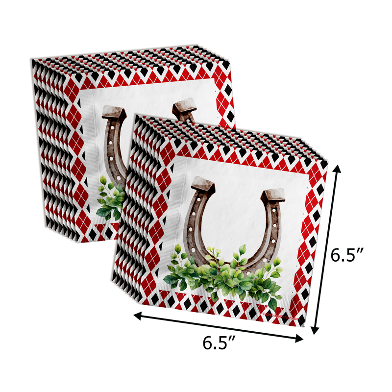 Off Two the Races Derby Day 2nd Birthday Party Supplies 64 Piece Tableware Set Includes Large 9" Paper Plates Dessert Plates, Cups and Napkins Kit for 16