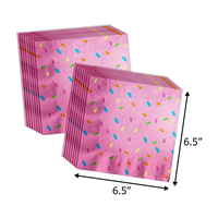 Girls 3rd Birthday Party Supplies - Three Scoops Ice Cream Birthday Paper Plates - 64 Piece Tableware Set Includes Large 9" Paper Plates Dessert Plates, Cups and Napkins Kit for 16