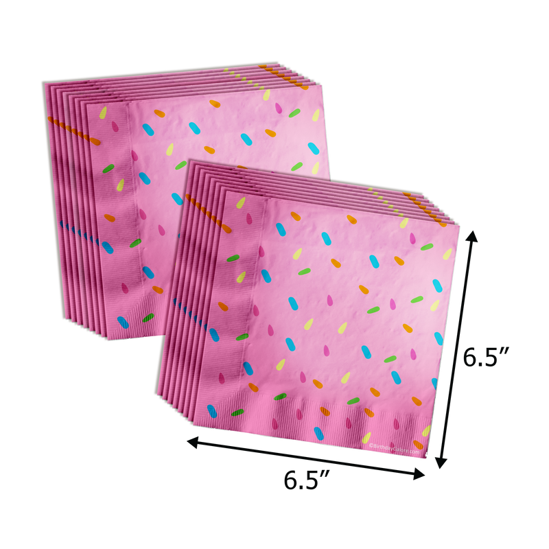 Girls 3rd Birthday Party Supplies - Three Scoops Ice Cream Birthday Paper Plates - 64 Piece Tableware Set Includes Large 9" Paper Plates Dessert Plates, Cups and Napkins Kit for 16