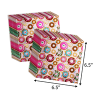 Girls 4th Birthday Party Supplies - Fourever Sweet Donut Birthday Paper Plates - 64 Piece Tableware Set Includes Large 9" Paper Plates Dessert Plates, Cups and Napkins Kit for 16