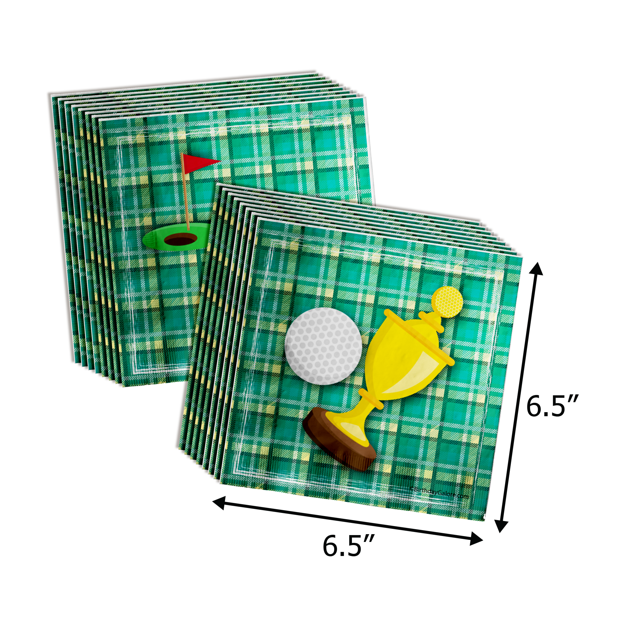 Hole in One Golf 1st Birthday Party Supplies 64 Piece Tableware Set Includes Large 9" Paper Plates Dessert Plates, Cups and Napkins Kit for 16