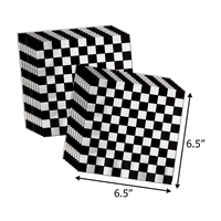 Fast One Checkered Flag Racing 1st Birthday Party Supplies 64 Piece Tableware Set Includes Large 9" Paper Plates Dessert Plates, Cups and Napkins Kit for 16