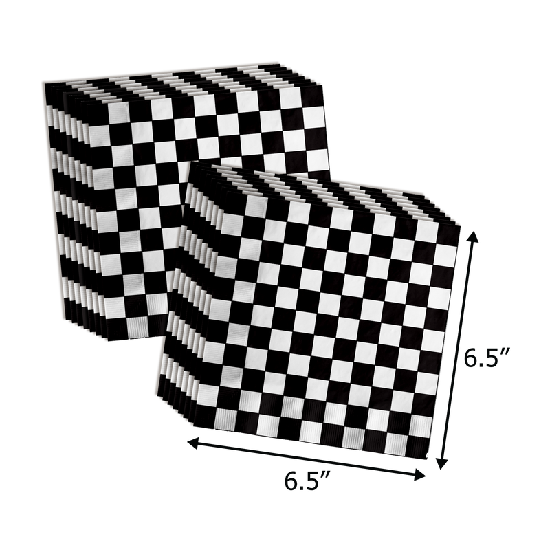 Fast One Checkered Flag Racing 1st Birthday Party Supplies 64 Piece Tableware Set Includes Large 9" Paper Plates Dessert Plates, Cups and Napkins Kit for 16