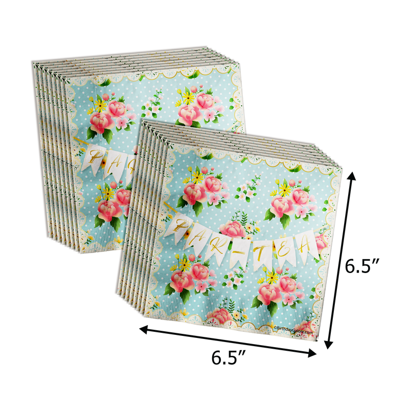 Baby is Brewing Tea Baby Shower Party Supplies 64 Piece Tableware Set Includes Large 9" Paper Plates Dessert Plates, Cups and Napkins Kit for 16