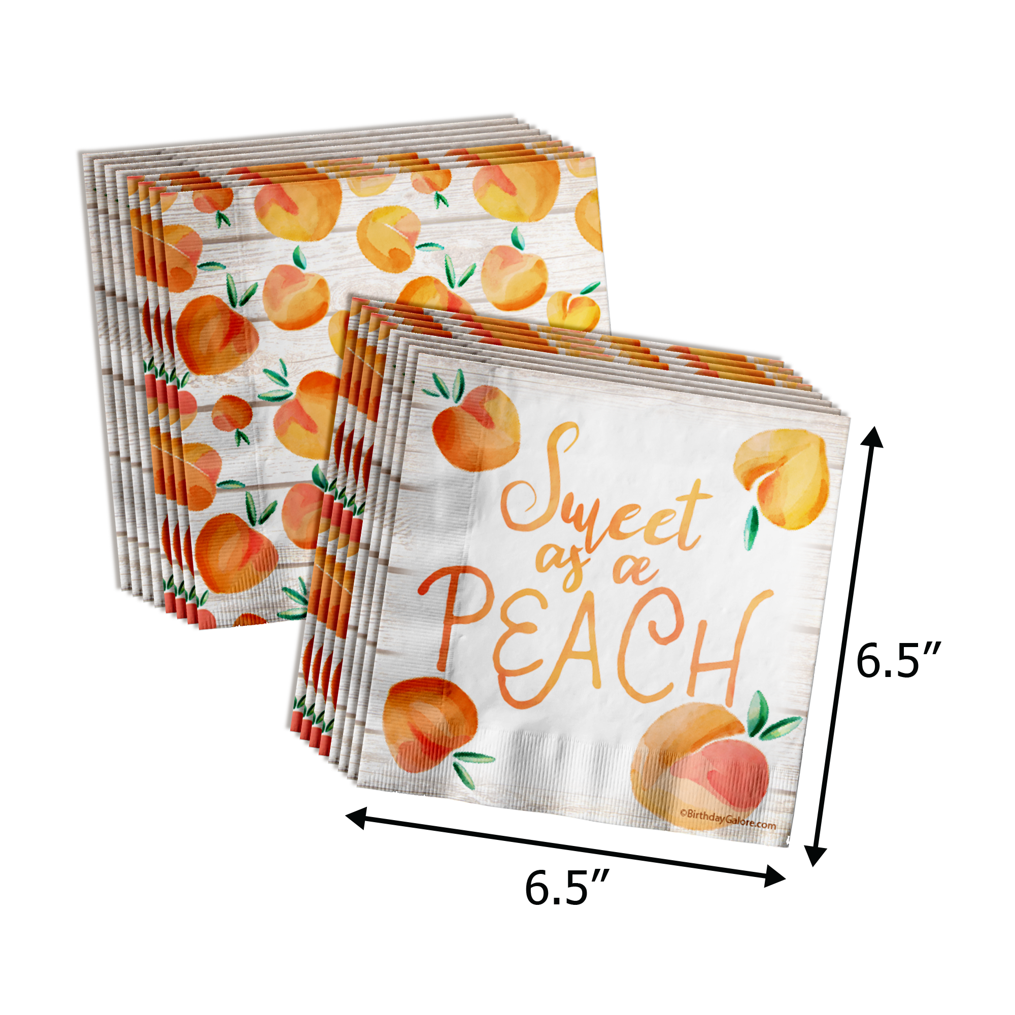 A Sweet Peach is on the Way Baby Shower Party Supplies 64 Piece Tableware Set Includes Large 9" Paper Plates Dessert Plates, Cups and Napkins Kit for 16