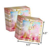 Gold Mermaid Birthday Party Tableware Kit For 16 Guests 64 Piece