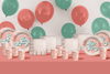 Let's Get Groovy Two Groovy Birthday Party Tableware Kit For 16 Guests 64 Piece