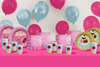 Girls 3rd Birthday Party Supplies - Three Scoops Ice Cream Birthday Paper Plates - 64 Piece Tableware Set Includes Large 9" Paper Plates Dessert Plates, Cups and Napkins Kit for 16