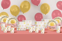 First Trip Around the Sun First Birthday Party Tableware Kit For 16 Guests 64 Piece