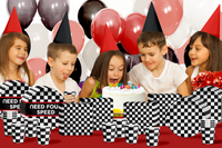 Need Four Speed Checkered Flag Racing 4th Birthday Party Supplies 64 Piece Tableware Set Includes Large 9" Paper Plates Dessert Plates, Cups and Napkins Kit for 16