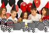 Two Fast Too Handle Checkered Flag 2nd Birthday Party Tableware Kit For 16 Guests 64 Piece