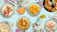 Baby is Brewing Tea Baby Shower Party Supplies 64 Piece Tableware Set Includes Large 9" Paper Plates Dessert Plates, Cups and Napkins Kit for 16