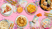 Gold Mermaid Birthday Party Tableware Kit For 16 Guests 64 Piece