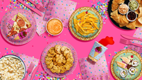 Girls 2nd Birthday Party Supplies - 2 Scoops Ice Cream Birthday Paper Plates - 64 Piece Tableware Set Includes Large 9" Paper Plates Dessert Plates, Cups and Napkins Kit for 16