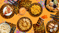 Let's Get Wild Leopard Print Birthday Party Tableware Kit For 16 Guests 64 Piece