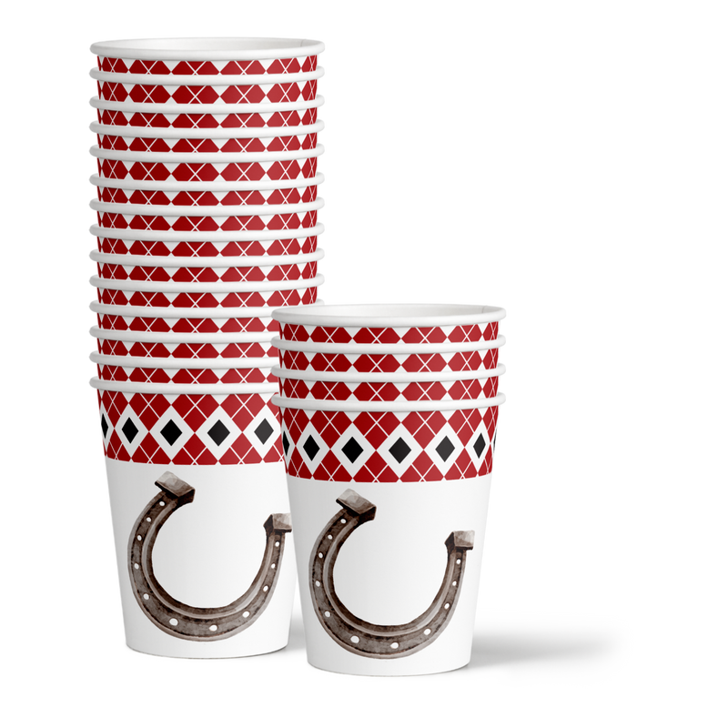 Off Two the Races Derby Day 2nd Birthday Party Supplies 64 Piece Tableware Set Includes Large 9" Paper Plates Dessert Plates, Cups and Napkins Kit for 16