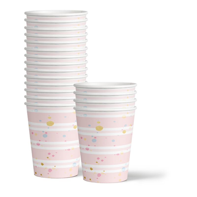 He or She Scoops Ice Cream Gender Reveal Party Supplies 64 Piece Tableware Set Includes Large 9" Paper Plates Dessert Plates, Cups and Napkins Kit for 16
