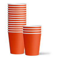 Solid Tomato Orange Birthday Party Tableware Kit For 16 Guests