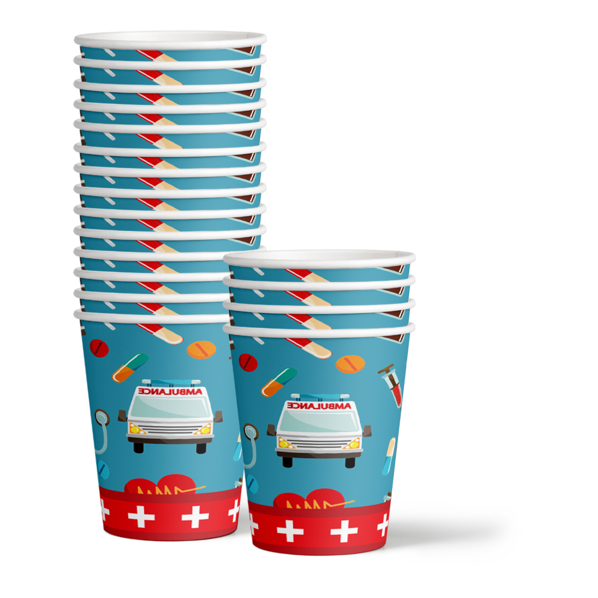 Medical Doctor/Nurse Birthday Party Tableware Kit For 16 Guests - BirthdayGalore.com