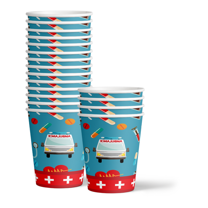 Medical Doctor/Nurse Birthday Party Tableware Kit For 16 Guests - BirthdayGalore.com