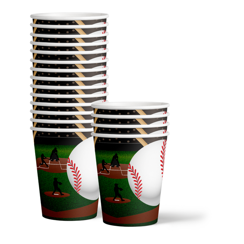 Little Slugger on the Way Baseball Baby Shower Party Supplies 64 Piece Tableware Set Includes Large 9" Paper Plates Dessert Plates, Cups and Napkins Kit for 16