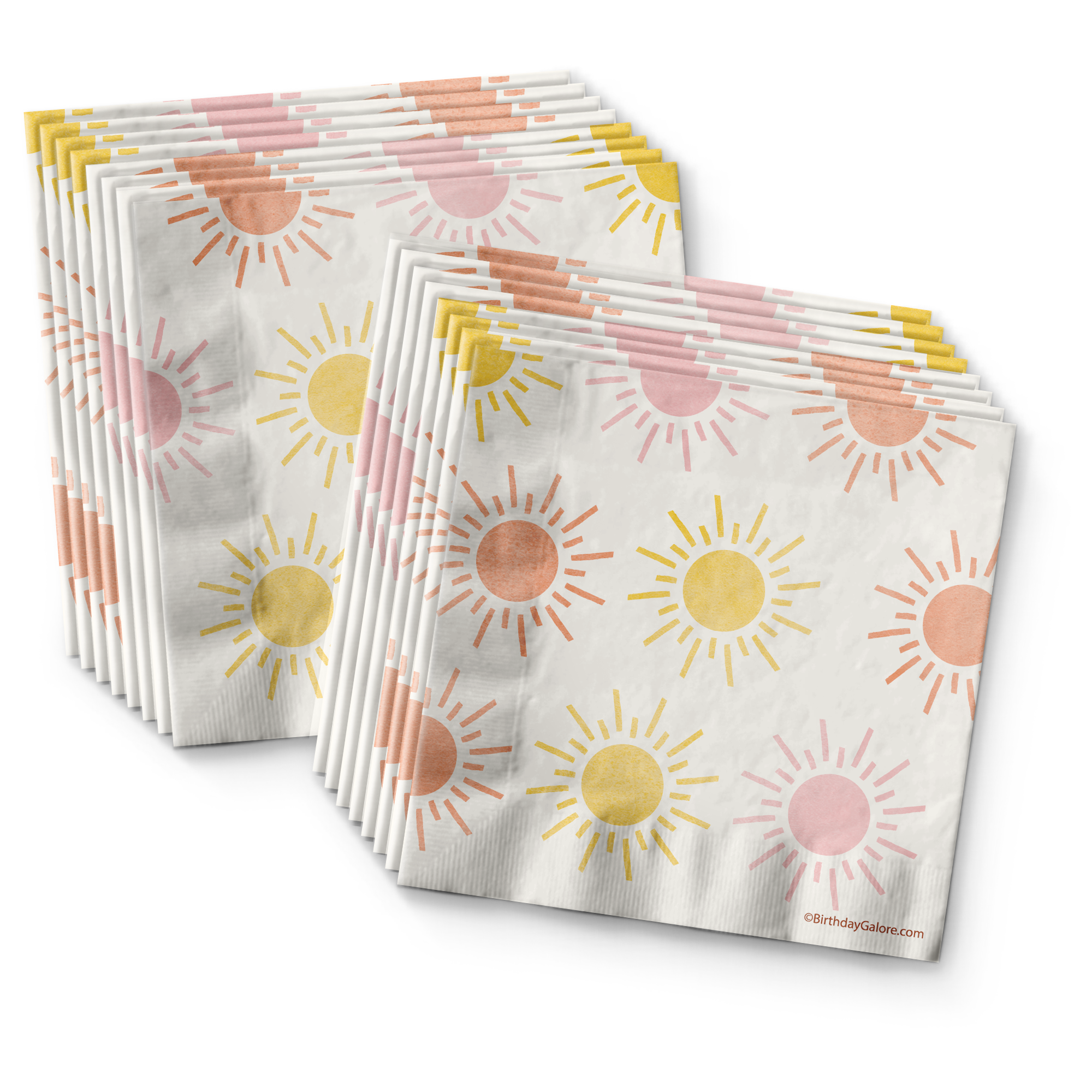 Hello Sunshine Pink Birthday Party Tableware Kit For 16 Guests