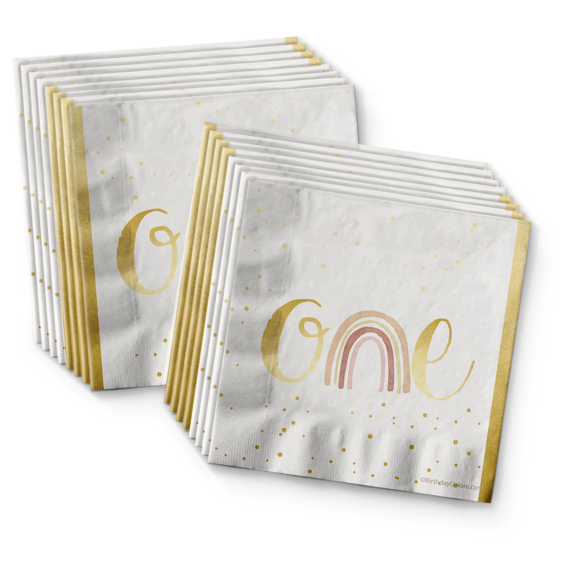 Isn't She Onederful Rainbow 1st Birthday Party Tableware Kit For 16 Guests