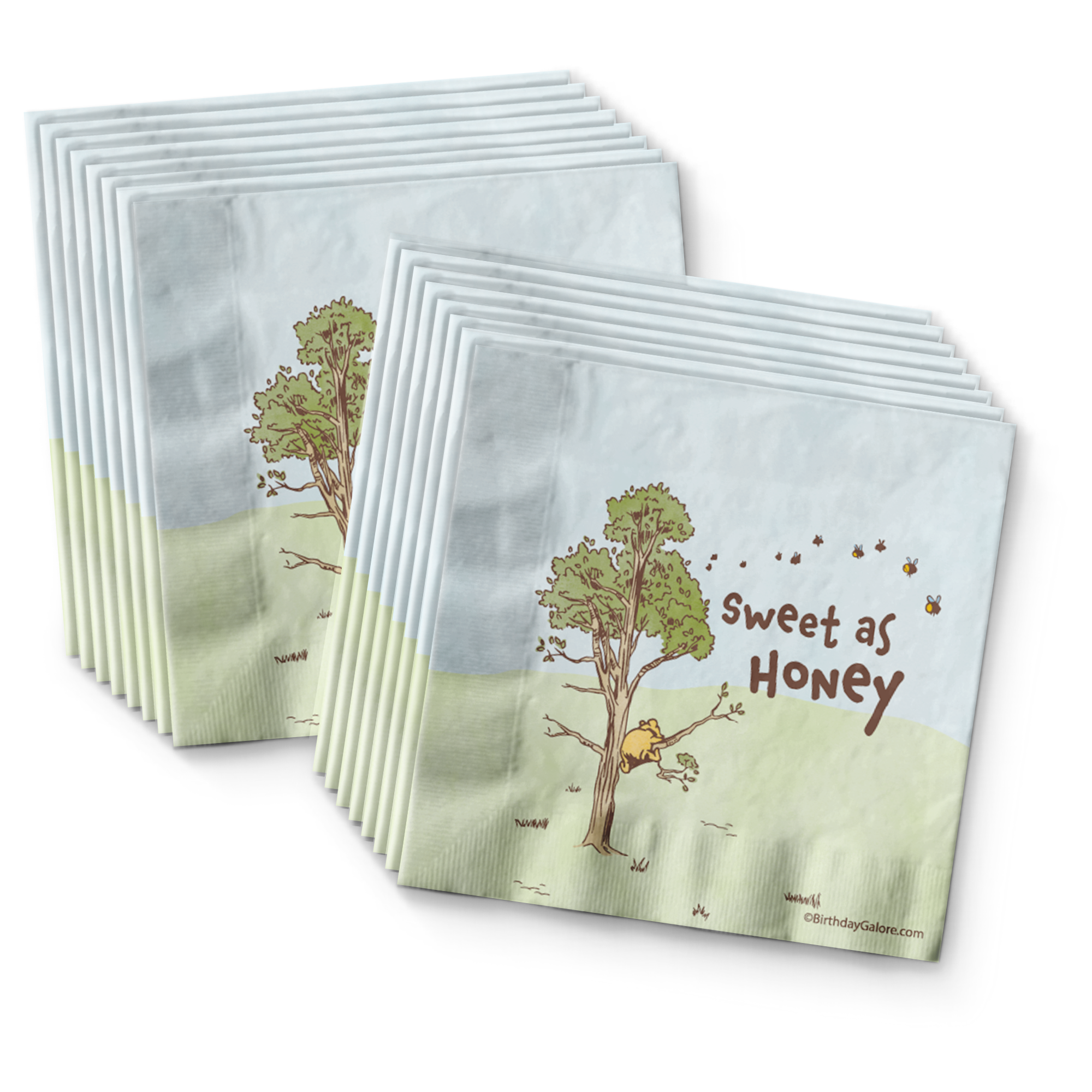 Pooh Birthday Party Tableware Kit For 16 Guests