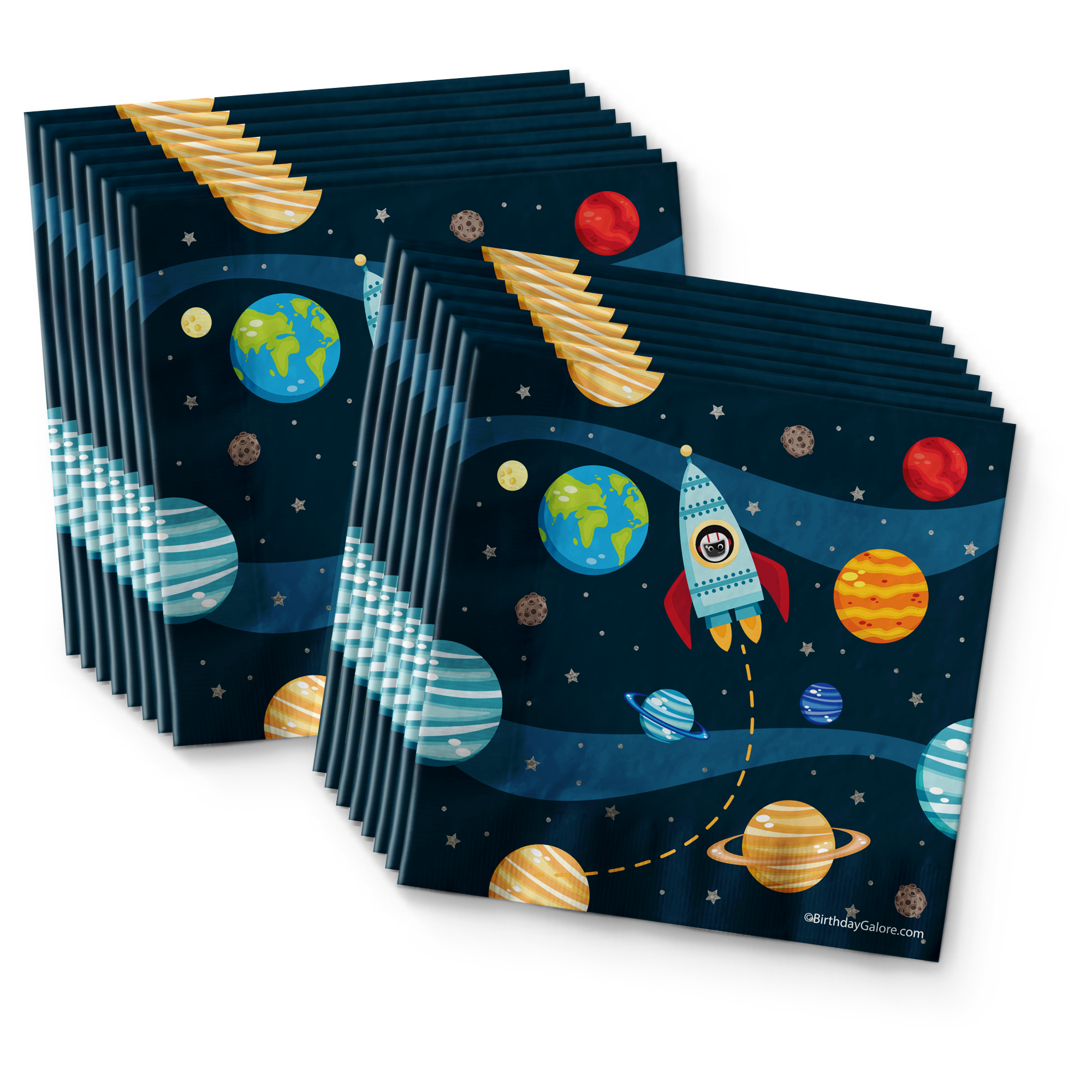 Astronaut Birthday Party Tableware Kit For 16 Guests