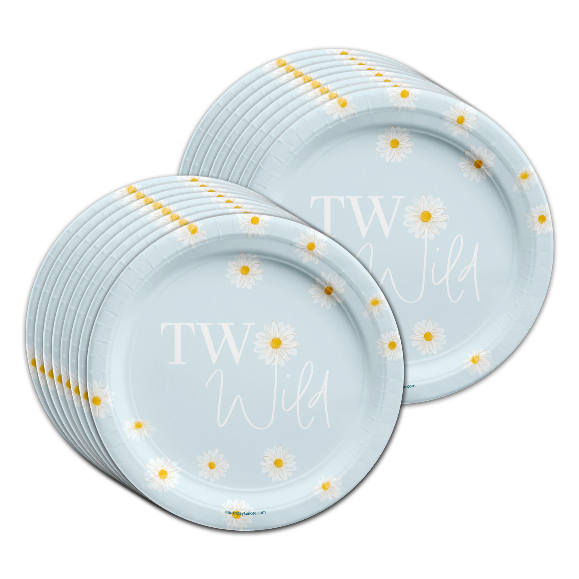 Two Wild Daisy 2nd Birthday Party Tableware Kit For 16 Guests